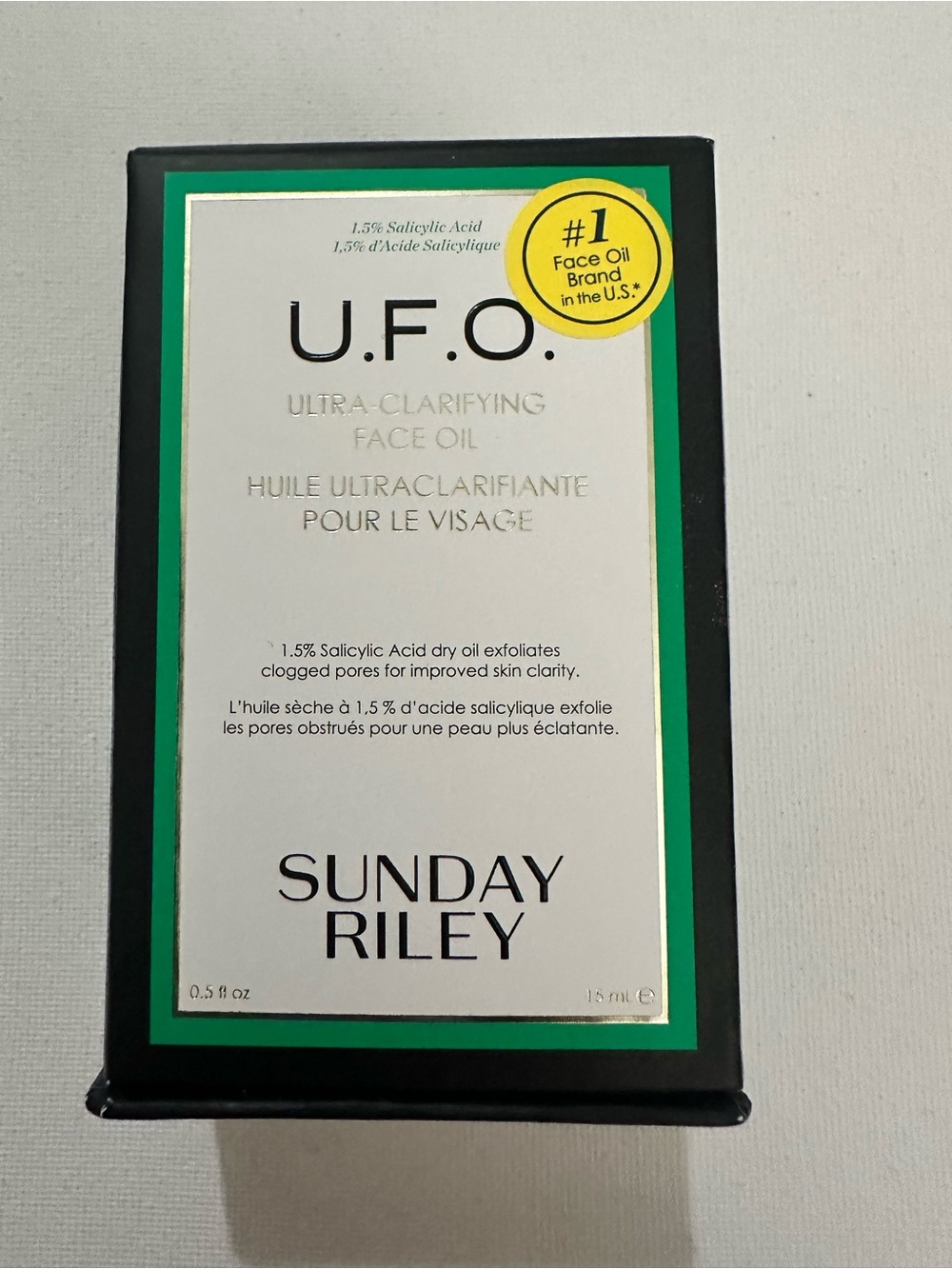 Sunday Riley U.F.O. Ultra-Clarifying Face Oil Salicylic BHA Treatment 15mL Mini